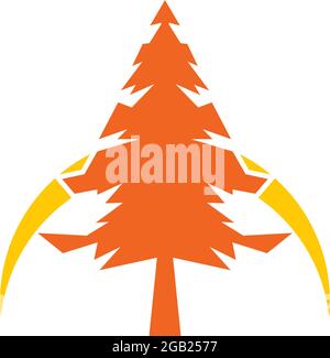 Pine tree icon logo design vector template Stock Vector