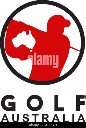Australia golf logo design vector template Stock Vector