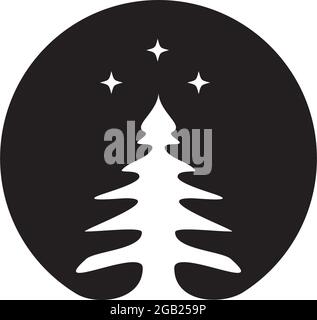 Pine tree icon logo design vector template Stock Vector