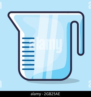 measuring glass kitchen utensil isolated vector illustration in flat style Stock Vector