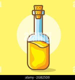olive oil bottle isolated vector illustration in flat style Stock Vector