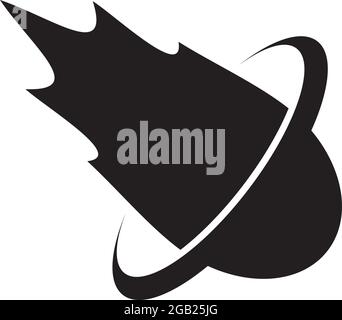 Falling meteor logo design vector template Stock Vector