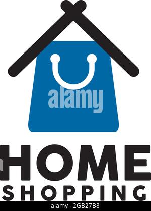 Home shopping logo design vector template Stock Vector