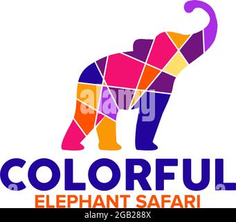 Elephant safari logo design vector template Stock Vector