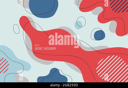 Abstract modern color doodle minimal style of hand drawing template. Overlapping for painting style with colorful artwork background. Stock Vector
