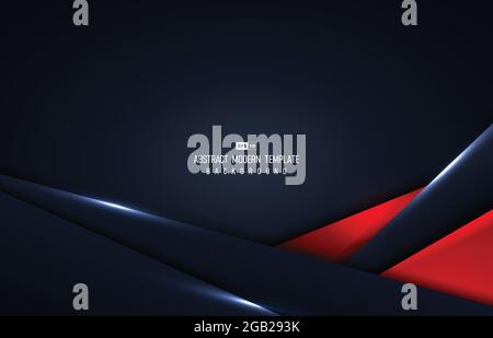 Abstract modern red and blue template overlapping design artwork. Decorative with light glitters design background. illustration vector Stock Vector