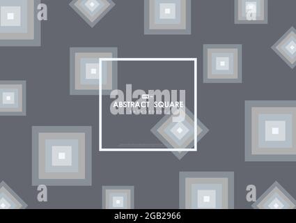 Abstract gray design of square pattern geometric decorative style. Space of style system artwork background. Stock Vector