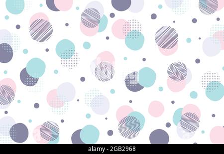 Abstract doodle style of soft colorful design artwork pattern. Overlapping with hand drawing with halftone background. Stock Vector