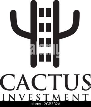 Cactus building logo design vector template Stock Vector