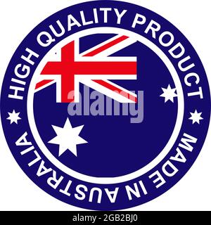 Made in Australia label logo design vector template Stock Vector