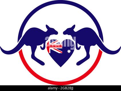 Made in Australia label logo design vector template Stock Vector