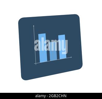 vertical bar graph or column chart, data statistics representation illustration, icon style isolated on white background showing variation or progress Stock Photo