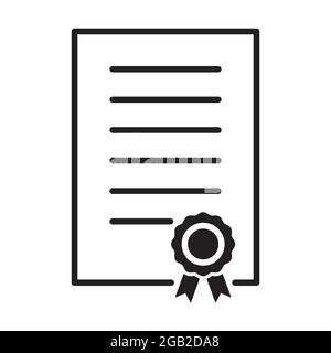 Certificate icon vector diploma, award, grant, achievement for graphic design, logo, web site, social media, mobile app, ui illustration Stock Vector