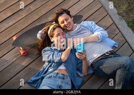 Happy couple spending time together Stock Photo