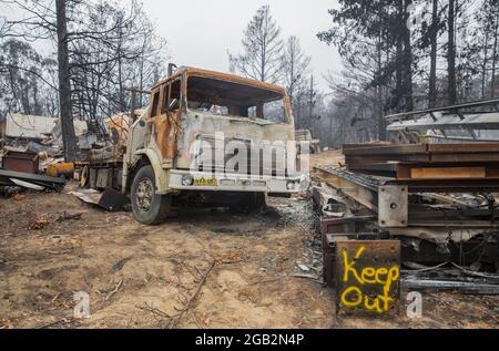 NSW Bushfires of 2019/ 20 - Balmoral South West of Sydney Stock Photo