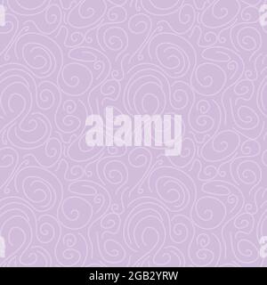 soft lavender circular lines hand drawn brushstroke seamless pattern. vector doodle endless pattern for textile wrapping digital paper template. Stock Vector