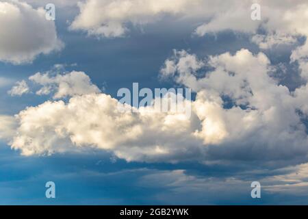 Cloud formation against a dark sky Stock Photo