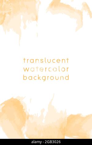 Watercolor frame template with copy space, abstract translucent water color brush strokes. Vertical format for invitation bannr buisiness card and social media. Stock Vector