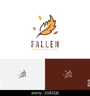 Fallen Leaf Autumn Fall Season Nature Logo Stock Vector