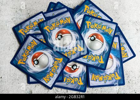 Prague, Czech Republic - April 3 2022: Back side of Pokemon cards and  smartphone smart phone with open online version of Pokemon Trading Card  Game Stock Photo - Alamy