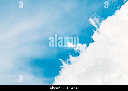 Massive White Cloud over blue sky nature cloudscape background abstract season and weather Stock Photo