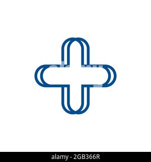 Doctor plus pharmacy medical health care clinic logo and symbols. Stock Vector