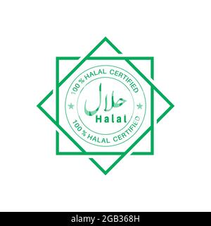 Halal food logo and banner design. Stock Vector