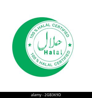 Halal food logo and banner design. Stock Vector
