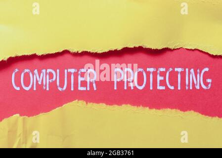 Text sign showing Computer Protecting. Business approach protecting computer against unauthorized intrusions Abstract Discovering New Life Meaning Stock Photo