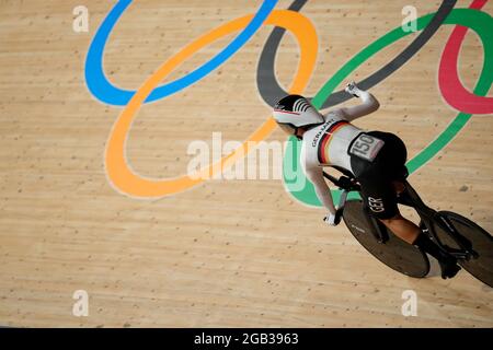 Tokyo, Japan. 02nd Aug, 2021. TOKYO, JAPAN - AUGUST 2: Lisa Brennauer of Germany competing on Women's Team Sprint Qualifying during the Tokyo 2020 Olympic Games at the Izu Velodrome on August 2, 2021 in Tokyo, Japan (Photo by Yannick Verhoeven/Orange Pictures) NOCNSF Credit: Orange Pics BV/Alamy Live News Stock Photo