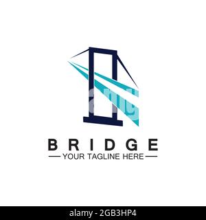 Bridge logo vector icon illustration design template Stock Vector