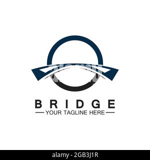 Bridge logo vector icon illustration design template Stock Vector