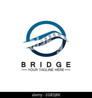 Bridge logo vector icon illustration design template Stock Vector