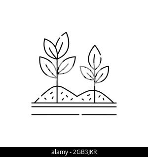 Mulching olor line icon. Garden service. Stock Vector