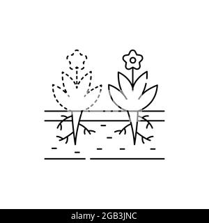 Weeding olor line icon. Garden service. Stock Vector