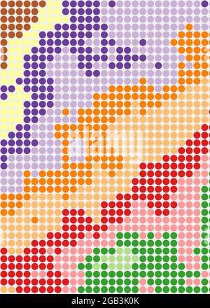 Abstract Geometrical color pixel generative art illustration Stock Vector