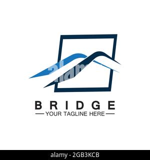 Bridge logo vector icon illustration design template Stock Vector