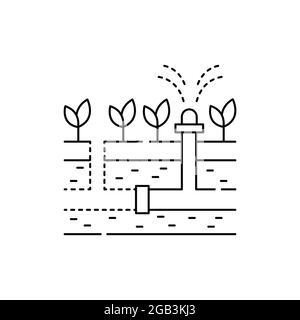 Irrigation system installation isolated concept vector illustration set ...