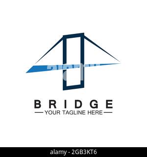 Bridge logo vector icon illustration design template Stock Vector