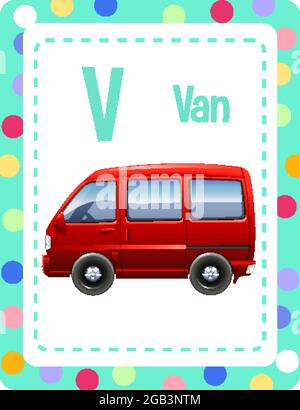 Flashcard letter V is for van Stock Vector Image & Art - Alamy