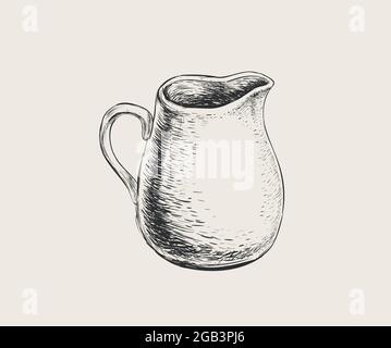 Hand Drawn Sketch Jug Vector Illustration Stock Vector
