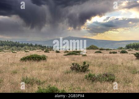storm clouds rolling in across Dartmoor Stock Photo