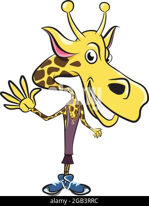 Cute Cool Giraffe Character Wearing Sunglasses Vector Illustration For ...