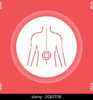 Arthritis lower color button icon. Health care. Isolated vector element.inal deformity. Isolated vector element. Stock Vector