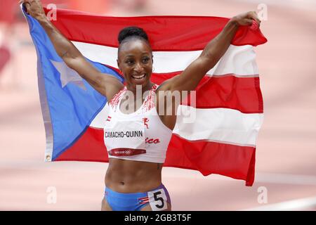 Jasmine CAMACHO-QUINN (PUR) Winner Gold Medal during the Olympic Games Tokyo 2020, Athletics WOMENS 100m Hurdles Final on August 2, 2021 at Olympic Stadium in Tokyo, Japan - Photo Photo Kishimoto / DPPI Stock Photo