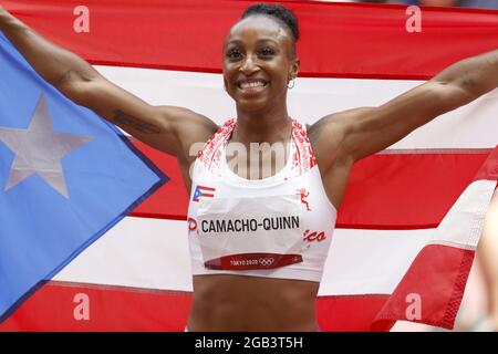 Jasmine CAMACHO-QUINN (PUR) Winner Gold Medal during the Olympic Games Tokyo 2020, Athletics WOMENS 100m Hurdles Final on August 2, 2021 at Olympic Stadium in Tokyo, Japan - Photo Photo Kishimoto / DPPI Stock Photo