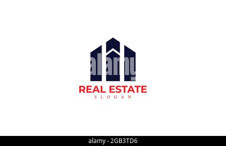 Real Estate Vector Logo Template. Abstract House Logo Design Vector Illustration. Property Monogram Icon Template Stock Vector