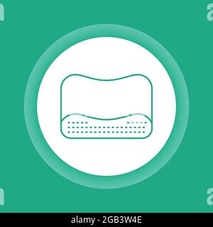 Orthopedic memory foam pillow color button icon. Isolated vector element. Stock Vector