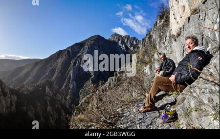 People enjoy the view from the height of the canyon Stock Photo