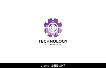 Alphabet G Technology Monogram Vector Logo Design, Letter G Technology Icon Template Stock Vector